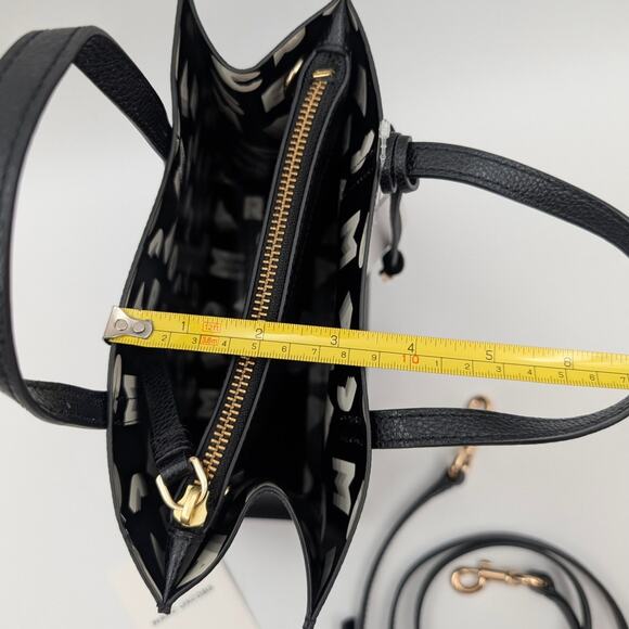 Marc Jacobs Mini Grind Coated Leather Tote Bags Zip Pockets Black M0015685 - Picture 11 of 16